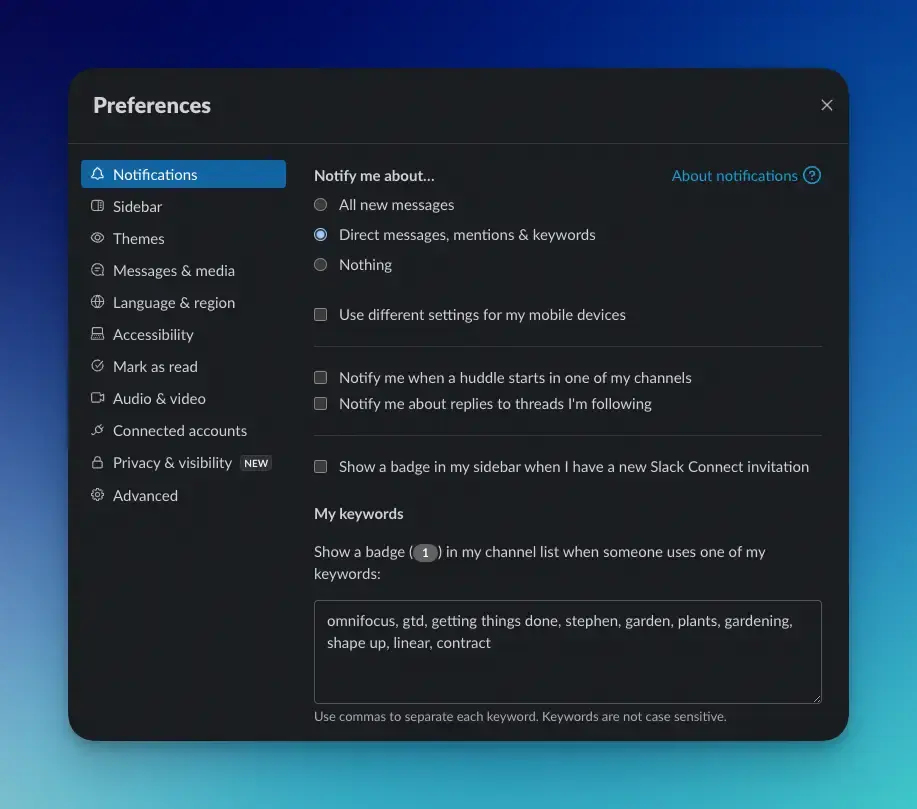 Slack notifications