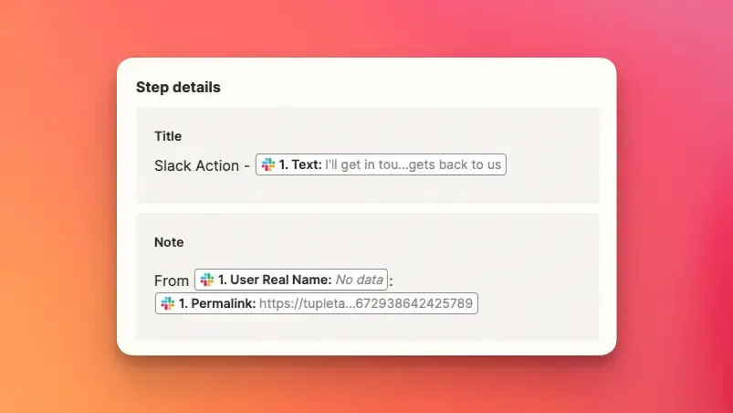 Zapier OmniFocus step details