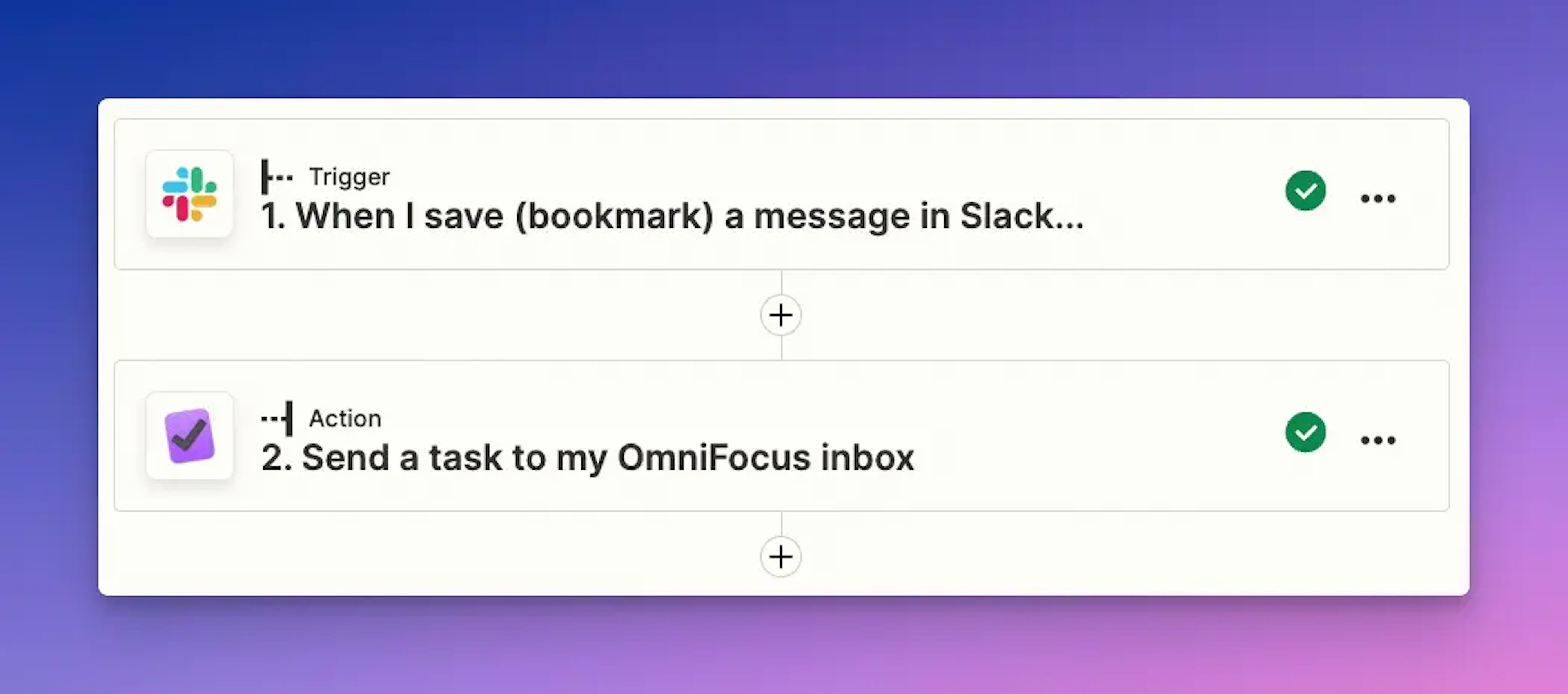 An image showing the Slack to OmniFocus integration